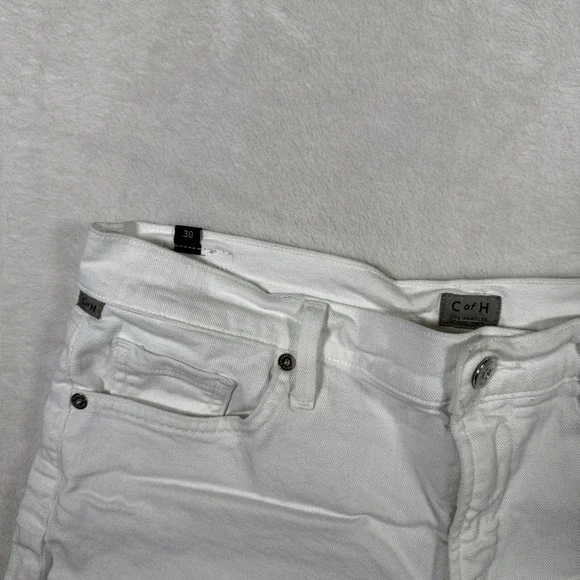 Citizens of Humanity White Denim Cutoff Shorts Size 30 Frayed Hem‎ - Picture 7 of 11